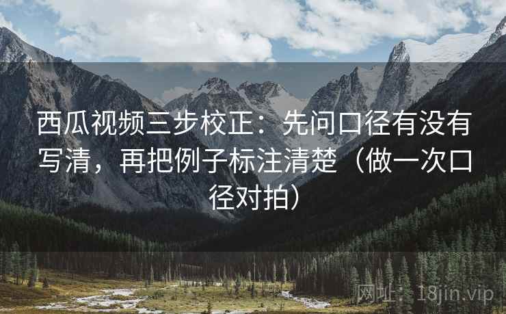 西瓜视频三步校正:先问口径有没有写清,再把例子标注清楚(做一次口径对拍) 西瓜视频三步校正:先问口径有没有写清,再把例子标注清楚(做一次口径对拍)